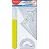 Kit de Trazado 4 Piezas + Regla 20 cm Geometric Maped transparente