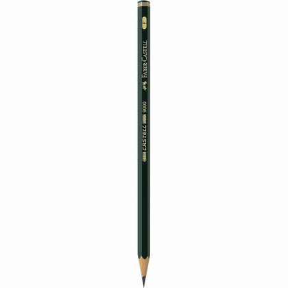 Lápiz CASTELL 9000 Graduación F para Escribir y Abocetar Faber Castell Negro