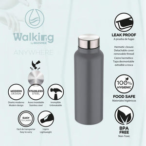 Botella Acero Inoxidable 750ml Gris Walking Anywhere