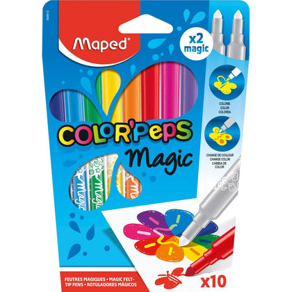 Pack 10 Rotuladores Color' Peps + 2 Mágicos Maped