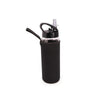 Botella de Vidrio con Boquilla + Funda Negra 525 ml