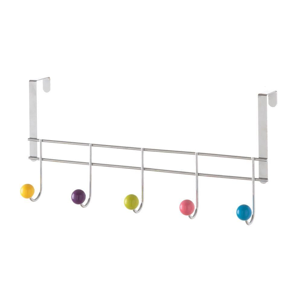 Percha Puerta 5 Ganchos Colores Metal Cromado 43x12x19cm – Chensi