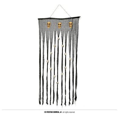 Cortina Negra Calaveras 90x180cm