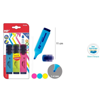 Marcador Fluorescente 3 uds Pack Ahorro