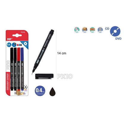 Pack de 4 Marcadores CD Punta Fina