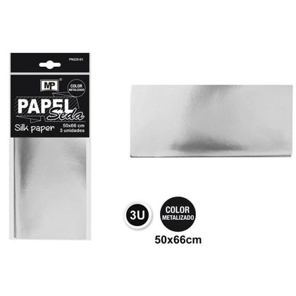 Papel Seda Metalizado 50x66 cm 3 Unidades