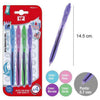 Pack 4 Bolígrafos Ergonómicos de Tinta Gel Varios Colores Punta 0.7mm