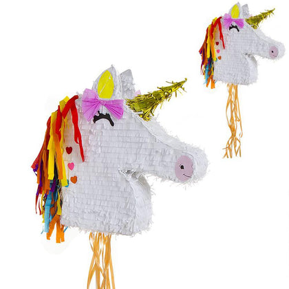 Piñata De Tirar Cabeza Unicornio