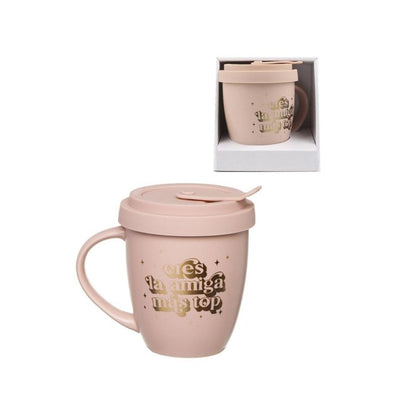 Mug 360ml Tapa Silicona Amigas