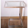 Mesa Auxiliar Cuadrado Sofá Acero/Cristal
