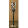 Candelero Metal Tulipa Redonda Flor Cristal