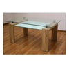Mesa Cristales TransparenteBlanco Madera