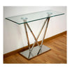 Consola Base Doble Acero Cristal