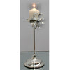 Candelero Cristal Flor Pie Metal