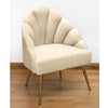 Butaca Respaldo Concha Terciopelo Beige