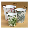 Set 3 Cubos con Asas Flor Azul/Roja/Verde