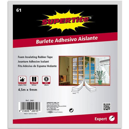 Burlete Adhesivo Aislante 4,5 m x 9 mm