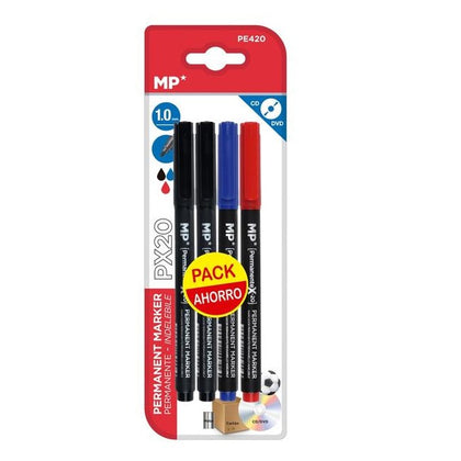 Pack de 4 Marcadores CD Punta Media