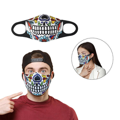 Mascarilla Higiénica Reutilizable Adulto Esqueleto Mejicano