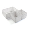 Set 3 Cestas Rectangulares Blanca