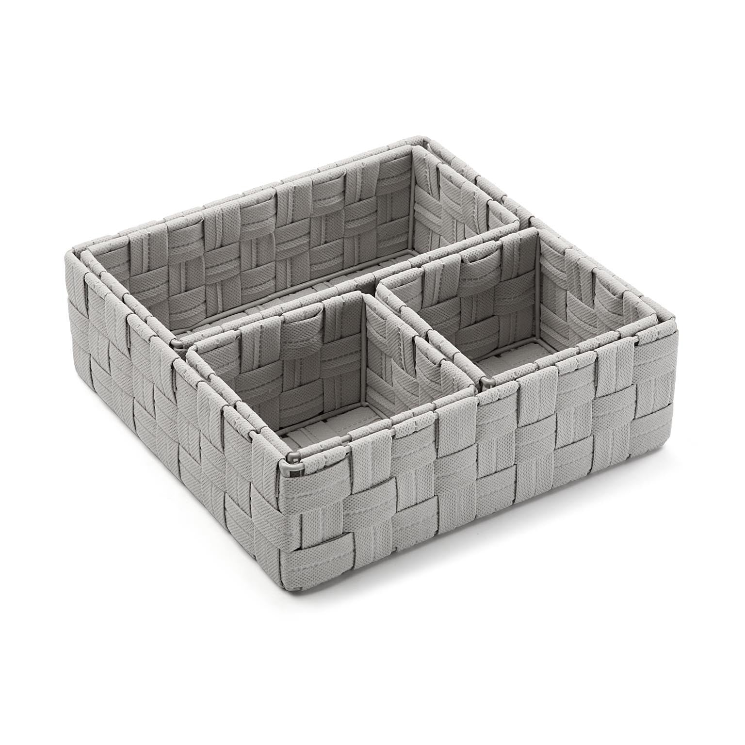 Set 4 Cesta Gris Claro