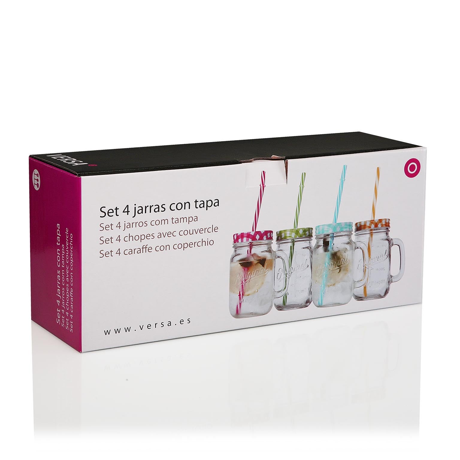 Set 4 Jarras con Tapa